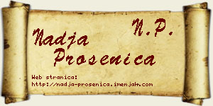 Nadja Prosenica vizit kartica